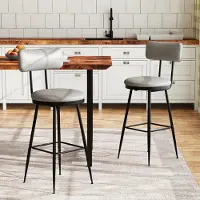 StarTech.com Set mit 2 Barhockern - Barstuhl - Mit Rückenlehne - Gepolsterter Sitz - Kunstleder - Metallgestell - Fußstütze - Schwarz