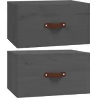 Syfax Wand-Nachttische 2 Stk. Grau 40x29,5x22 cm