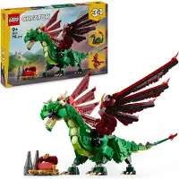 LEGO Creator 3-in-1 Mittelalterlicher Drache, 715 Teile, Bauset für Kinder ab 9 Jahren, Bauspielzeug, Modellbausatz