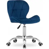 Sonstiges Bürostuhl Drehstuhl Büro Stuhl Schreibtischstuhl Samt; Blau