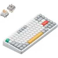 NUPHY Halo75 V2 IO Series Mechanische Gaming-Tastatur Bluetooth/2.4GHz/USB-C - QWERTY US, Ionic White / Blush Max