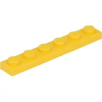 LEGO 1x6 Platte 3666 - 50 Stück Gelb