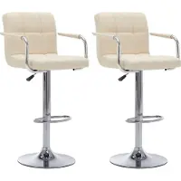 Syfax Barhocker 2 Stk. Creme Stoff