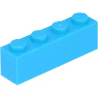 LEGO 100 Stück 3010 Stein Brick 1x4 Part Basic Steine 100 Mittleres Azurblau