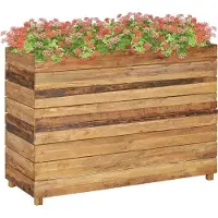 Syfax Hochbeet 100x40x72 cm Teak Altholz und Stahl
