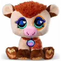 Bandai Plüschtier Kuh, Littlest Pet Shop, 25 cm, Deluxe, Weiche Kuscheltier Kuh