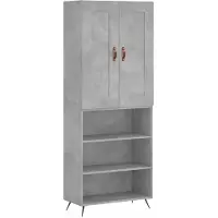 Syfax Highboard Betongrau 69,5x34x180 cm Holzwerkstoff