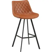 Merkloos Barhocker Modern – Orange – Kunstleder – Mit Rückenlehne & Fußstütze – Für Küche & Bar – Sitzhöhe 70cm