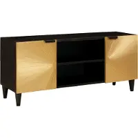 Syfax TV-Schränk Schwarz und Gold 105 x 33 x 46 cm Holzwerkstoff