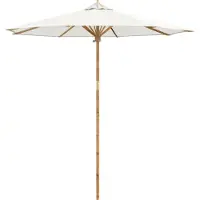 Syfax Garten-Sonnenschirm Cremeweiß Ø 240 x 260 cm Bambus