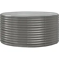 Syfax Hochbeet Grau 140x140x68 cm Verzinkter Stahl