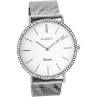 Oozoo Edelstahl Damen Uhr C8890 Analog Quarzuhr silber Vintage Series D2UOC8890