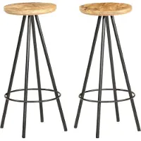 Syfax Barhocker 2 Stk. Raues Mangoholz