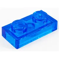 LEGO 100x 1x2 Platten 3023 - Plate Trans - Dunkelblau - Trans-Dark Blue