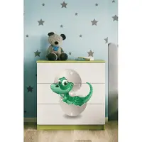 RAUMHIRSCH FURNITURE Kinderkommode mit Schubladen Kleiner Dino in der Farbe Grün Babydreams