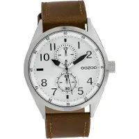 Oozoo Herren Armbanduhr braun Struktur Timepieces Lederarmband D2UOC10025