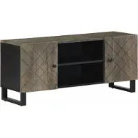 Syfax TV-Schrank Schwarz 105x33x46 cm Massivholz Mango