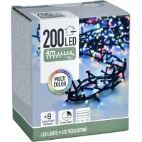 Spetebo LED Lichterkette 200 LED 4m bunt mit 8 Funktionen - Weihnachtsdeko Innen Außen