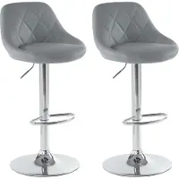 Alightup 2er Set Barhocker Barstuhl Höhenverstellbar Tresenhocker Küchenhocker, Grau