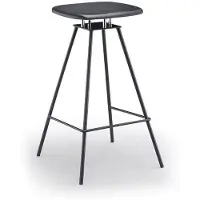 AEA Moderner Barhocker mit schwarzem Sitz und schwarzem Metallgestell