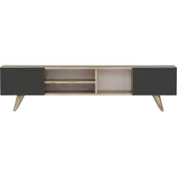En.casa [] TV-Schrank Assens 160x31x40cm Eiche und schwarz
