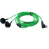 System-S Stereo In Ear Kopfhörer USB 3.1 Typ C Stecker 120 cm mit Lautstärkeregler in Grün