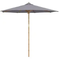 Syfax Garten-Sonnenschirm Dunkelgrau Ø 270 x 260 cm Bambus