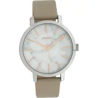 Oozoo Leder Damen Uhr Analog Quarzuhr Armband taupe hellbraun Timepieces D2UOC10112