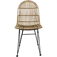 Lycce Rattanstuhl VIVI Korbstuhl Flechtstuhl modernes Design Esszimmer Küche Bistro Balkon Terrasse hellbraun, Farbe:hellbraun