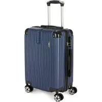 Ed Brubaker Handgepäck Koffer London - Reisekoffer mit Zahlenschloss, 4 Rollen und Komfort Tragegriffen - 37 x 56 x 22 cm Rollkoffer, M, Blau