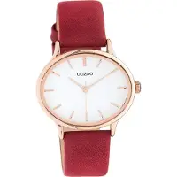 Oozoo Damen Armbanduhr rot Analog C10942 Timepieces Lederarmband D2UOC10942