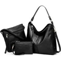Sonstiges Pahajim Handtaschen und Geldbörsen Set Damen Kunstleder Schwarz 3er-Set