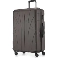 Suitline - Reisekoffer groß erweiterbar, Koffer XL 4 Rollen, Rollkoffer Hartschale, Trolley Hardcase Check-In Gepäck 20-23 kg, Gurtmaß 158 cm, TSA,Titan