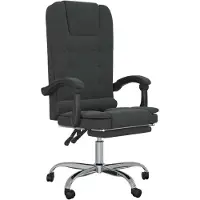 vidaXL Bürostuhl mit Massagefunktion Schwarz Samt
