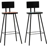 Syfax Barhocker 2 Stk. Massives Altholz