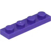 LEGO : 50 Stück Platte 1x4 in dunklem Lila