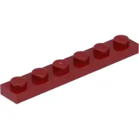 LEGO 1x6 Platte 3666 - 250 Stück Dunkelrot
