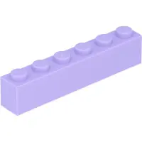 LEGO 100 Stück 3009 Stein Brick 1x6 Part Basic Steine 100 Lavendel
