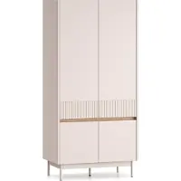Furnlux Classic FURNLUX Kleiderschrank Dunea Eiche Und Beige 92cm / Hauptfarbe: Beige / Abmessungen: 92 x 193 x 53 cm