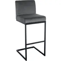 CLP Barhocker Hopewell Samt B - dunkelgrau