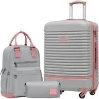 Sonstiges COOLIFE Koffer: Mittlerer Hartschalen Trolley Set, 3-teilig, Grau/Rosa