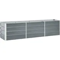 Syfax Garten-Hochbeet Verzinkter Stahl 240×40×45 cm Grau