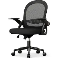 Bigzzia Bürostuhl Ergonomischer - Schreibtischstuhl mit Atmungsaktiv Netzbespannung - Hochklappbare Armlehnen - Höhenverstellbarer - Computerstuhl - Leichter Stuhl - 360° Drehstuhl
