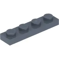 LEGO 1x4 Platte 3710 - 50 Stück Dunkelgrau