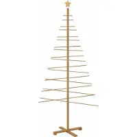 Syfax Holz Weihnachtsbaum mit Ständer Braun 210 cm Bambus