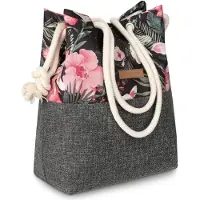 Zagatto Damen Handtasche Schwarz Blumen Motiv ZG667