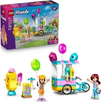 LEGO Friends 42692 Eis- und Ballonstand, Bauspielzeug, Triporteur, Mini-Puppen Liann und Paisley
