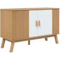 Syfax Sideboard OLDEN Weiß und Braun 114x43x73,5 cm Massivholz Kiefer