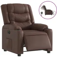 Syfax Elektrischer Relaxsessel Braun Kunstleder