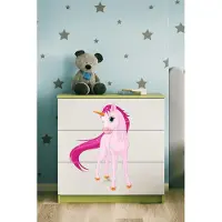 RAUMHIRSCH FURNITURE Kinderkommode mit Schubladen Einhorn in der Farbe Grün Babydreams